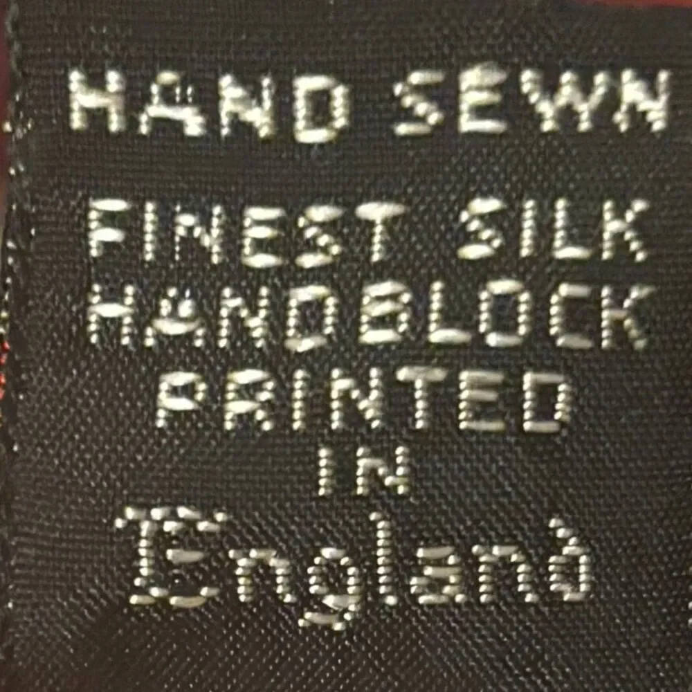 Robert Talbott Tie Hand Sewn Finest Silk Handblock Printed England